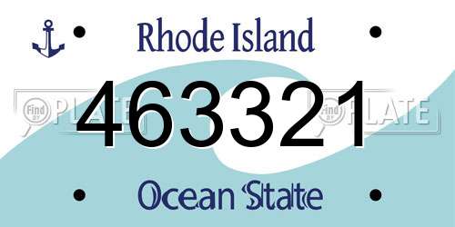 463321 Rhode Island License Plate