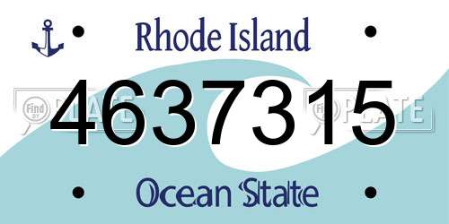 4637315 Rhode Island License Plate