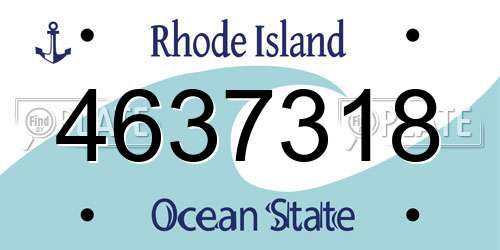 4637318 Rhode Island License Plate