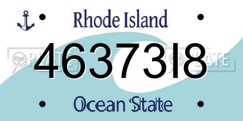 46373I8 Rhode Island License Plate