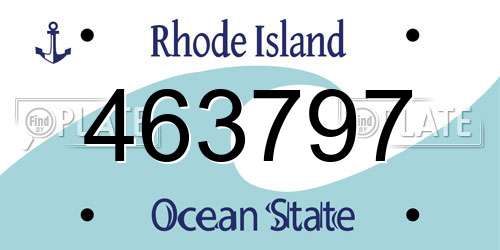 463797 Rhode Island License Plate