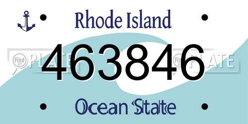 463846 Rhode Island License Plate