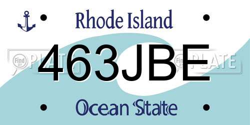 463JBE Rhode Island License Plate