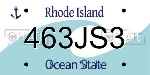 463JS3 Rhode Island License Plate