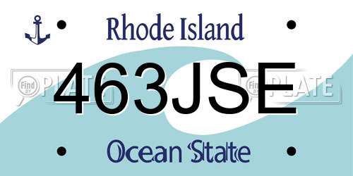 463JSE Rhode Island License Plate