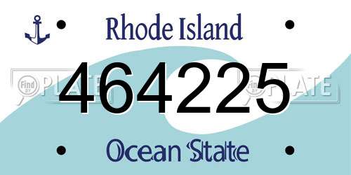 464225 Rhode Island License Plate
