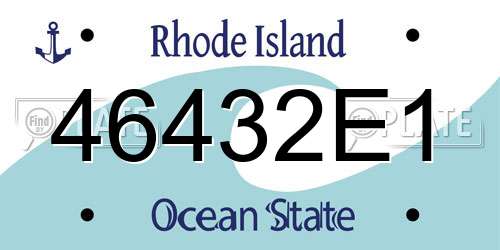 46432E1 Rhode Island License Plate