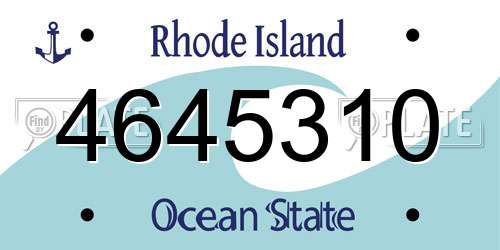 4645310 Rhode Island License Plate