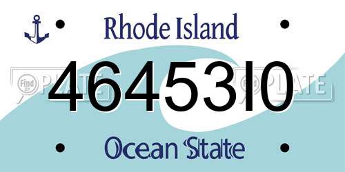 46453I0 Rhode Island License Plate
