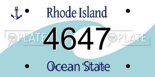 4647 Rhode Island License Plate