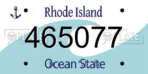 465077 Rhode Island License Plate