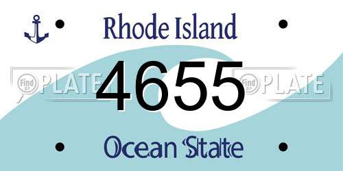 4655 Rhode Island License Plate