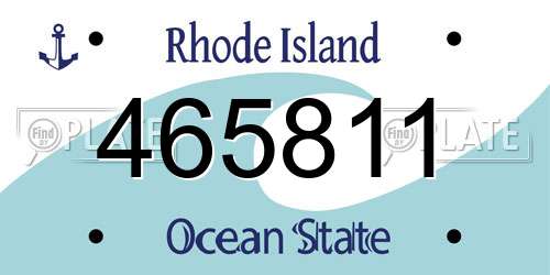 465811 Rhode Island License Plate