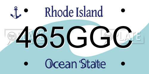 465GGC Rhode Island License Plate