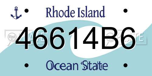 46614B6 Rhode Island License Plate