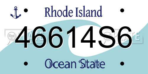 46614S6 Rhode Island License Plate
