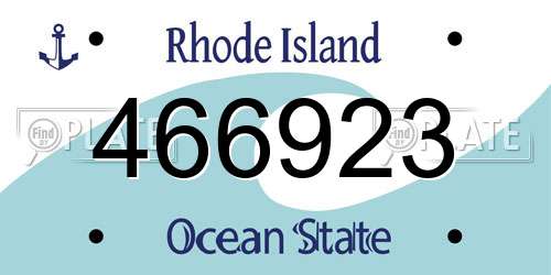 466923 Rhode Island License Plate