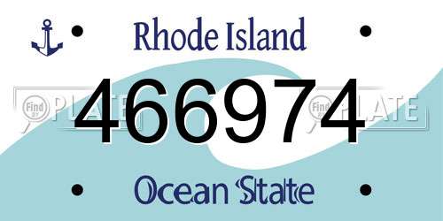 466974 Rhode Island License Plate