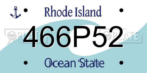 466P52 Rhode Island License Plate