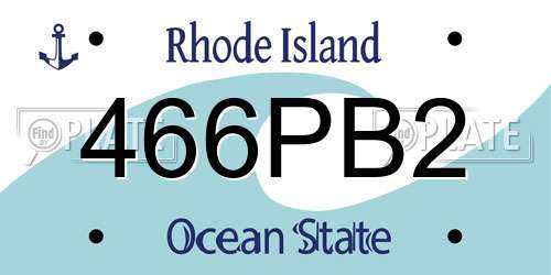 466PB2 Rhode Island License Plate