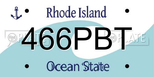 466PBT Rhode Island License Plate