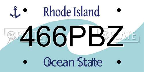 466PBZ Rhode Island License Plate