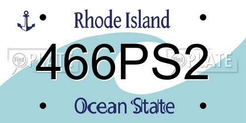 466PS2 Rhode Island License Plate