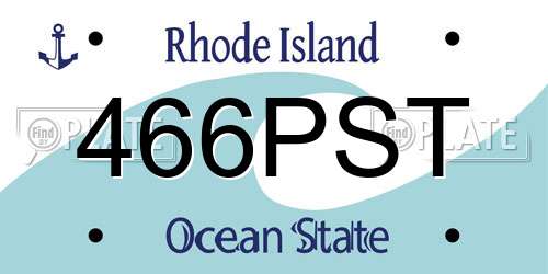 466PST Rhode Island License Plate