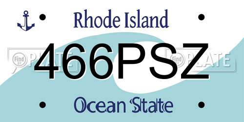 466PSZ Rhode Island License Plate