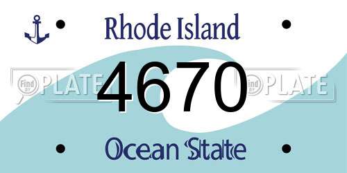4670 Rhode Island License Plate