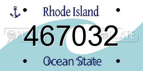 467032 Rhode Island License Plate