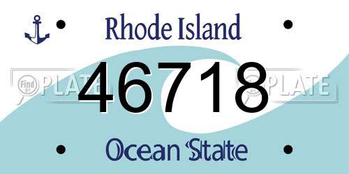 46718 Rhode Island License Plate