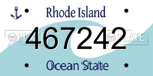 467242 Rhode Island License Plate