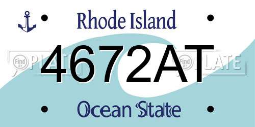 4672AT Rhode Island License Plate