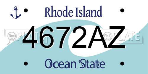 4672AZ Rhode Island License Plate