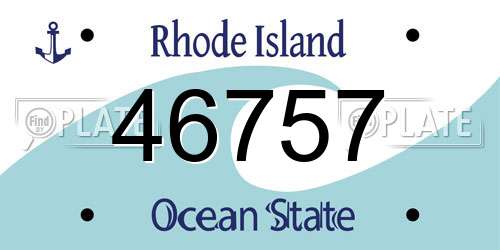 46757 Rhode Island License Plate