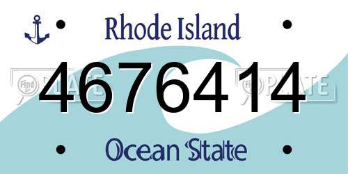 4676414 Rhode Island License Plate