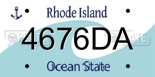 4676DA Rhode Island License Plate
