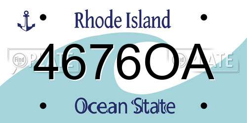 4676OA Rhode Island License Plate