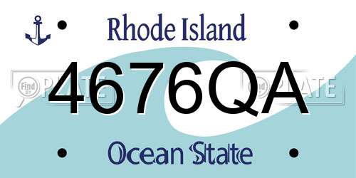4676QA Rhode Island License Plate