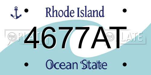 4677AT Rhode Island License Plate
