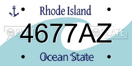 4677AZ Rhode Island License Plate