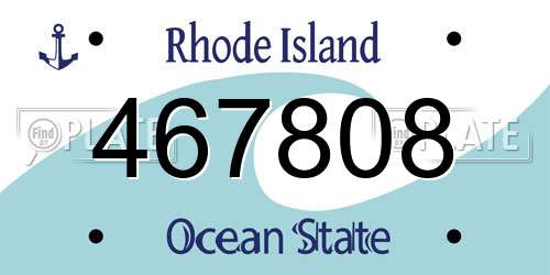 467808 Rhode Island License Plate
