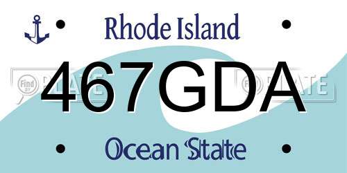 467GDA Rhode Island License Plate