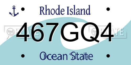 467GQ4 Rhode Island License Plate