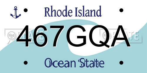 467GQA Rhode Island License Plate