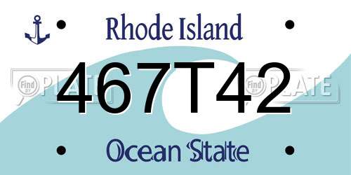 467T42 Rhode Island License Plate