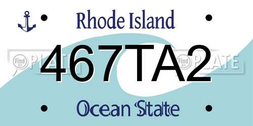 467TA2 Rhode Island License Plate