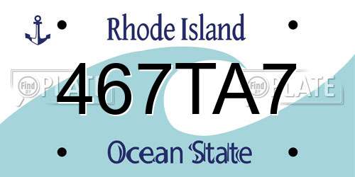 467TA7 Rhode Island License Plate