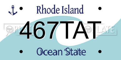 467TAT Rhode Island License Plate